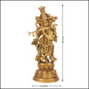 15 Inches Lord Krishna Brass Statue - Green Ninja