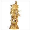15 Inches Lord Krishna Brass Statue - Green Ninja