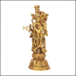 15 Inches Lord Krishna Brass Statue - Green Ninja