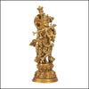 15 Inches Lord Krishna Brass Statue - Green Ninja