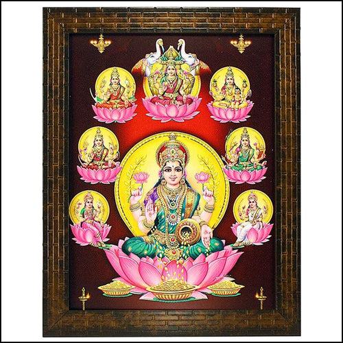 Ashtalakshmi Painting with Lotus - Green Ninja