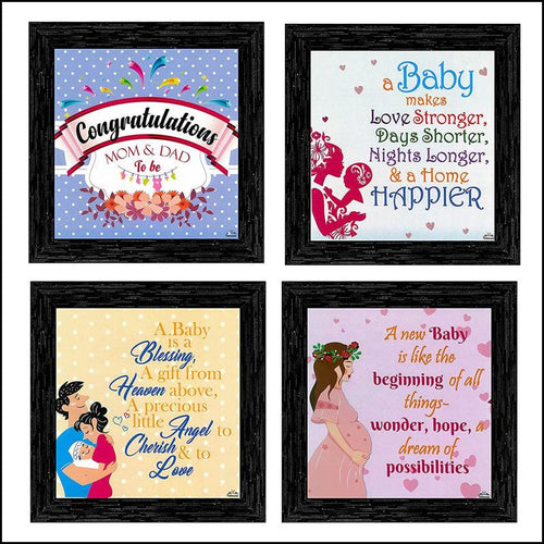 Set of Baby Shower Synthetic Frames - Paintings - Green Ninja