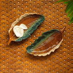 Banana Leaf Serving Platters in Ceramic - Green Ninja