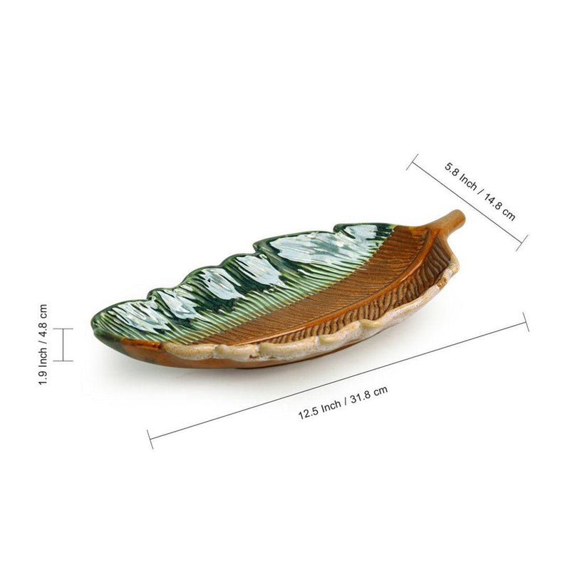 Banana Leaf Serving Platters in Ceramic - Green Ninja