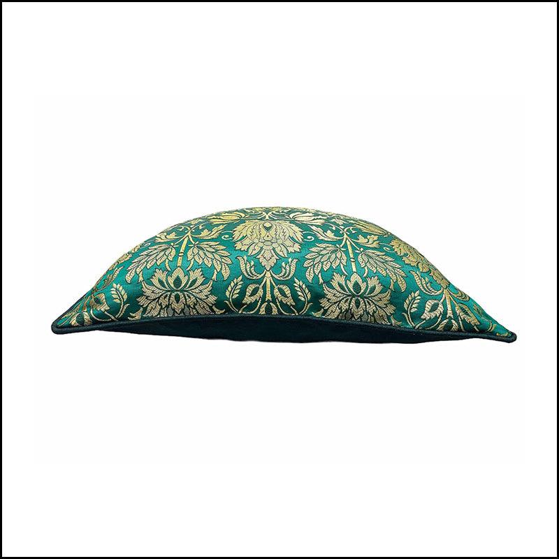 Banarasi Brocade Green Cushion Covers - Green Ninja