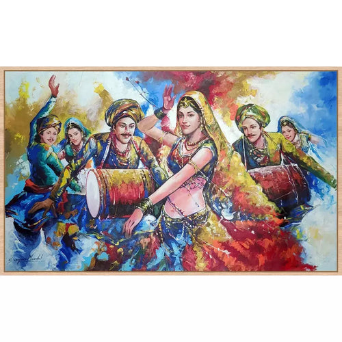 Banjaras in India Landscape Canvas Art - Green Ninja