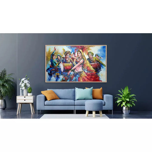 Banjaras in India Landscape Canvas Art - Green Ninja