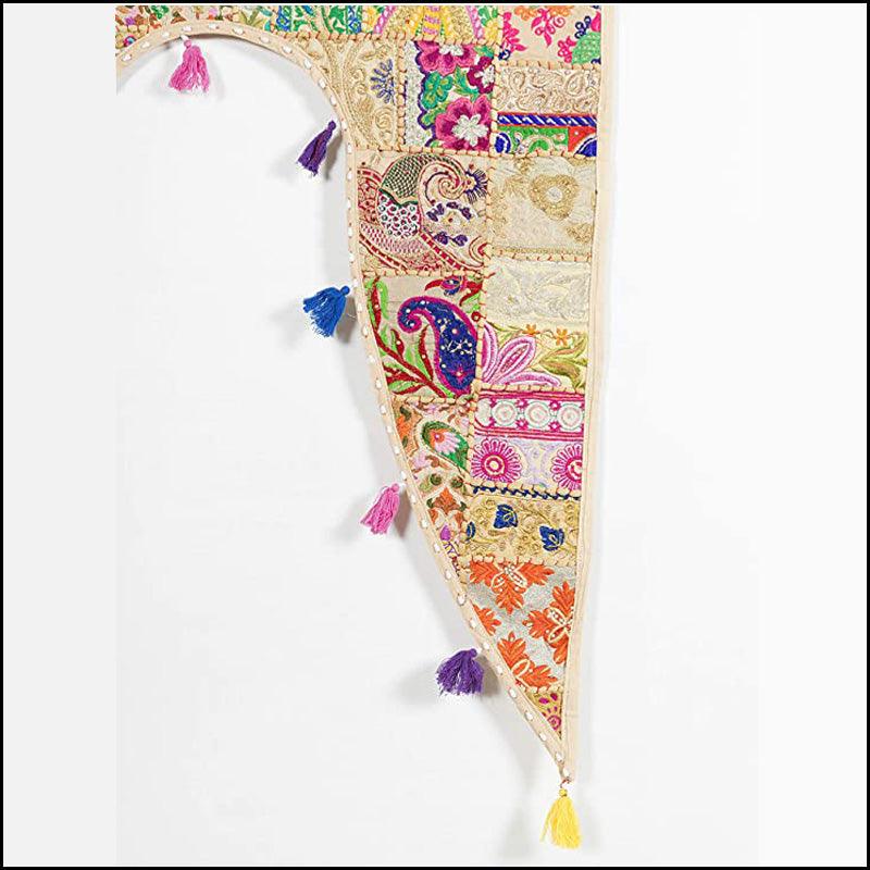 Beige Khambadiya Patchwork Toran - Green Ninja