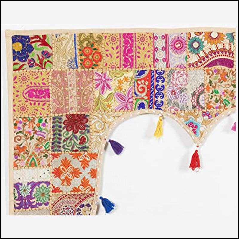 Beige Khambadiya Patchwork Toran - Green Ninja