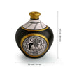 Black Madhubani Hand-Painted Vase In Terracotta - Green Ninja