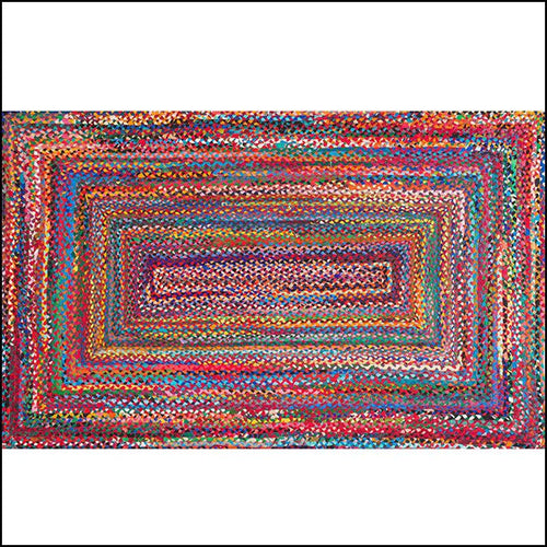 Bohemian Style Plaid Braided Rug - Green Ninja