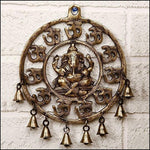 Brass Ganesha Round Wall Decor - Green Ninja