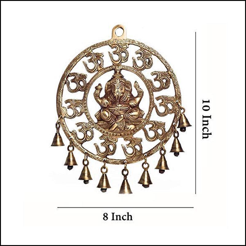 Brass Ganesha Round Wall Decor - Green Ninja