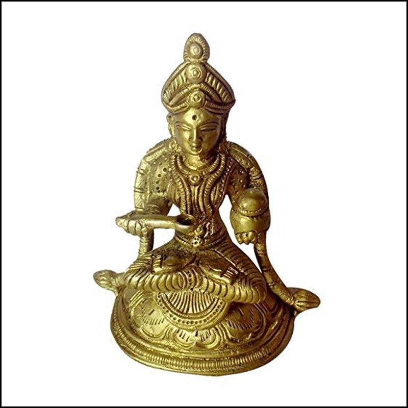 Brass Goddess Annapurna Maa - Green Ninja
