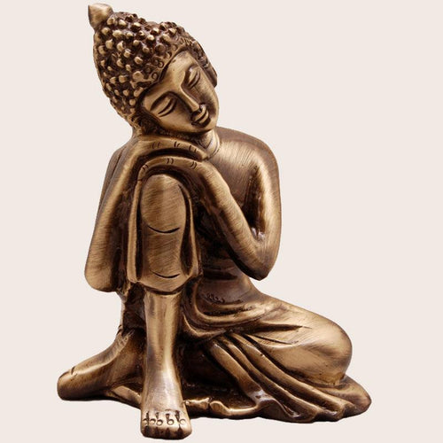 Brass Resting Buddha - Green Ninja