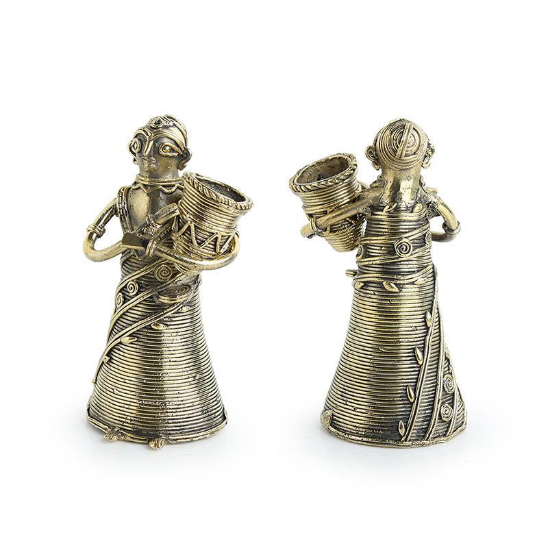 Brass Tribal Women Figurines - Green Ninja