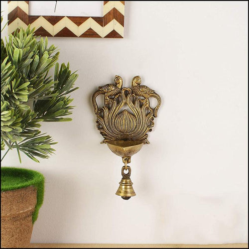 Brass Twin Parrot Wall Decor Lamp - Green Ninja