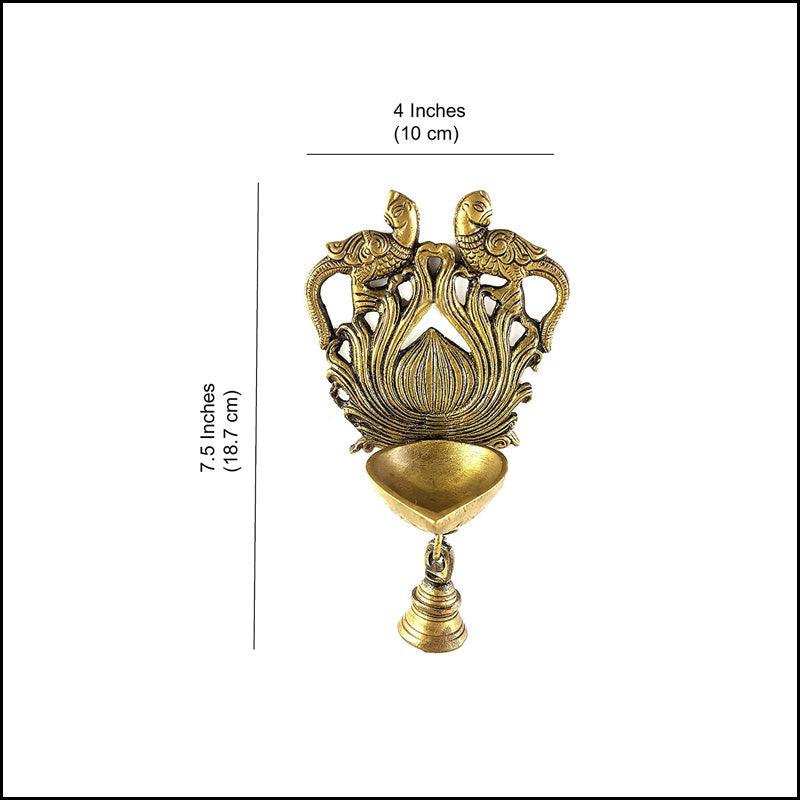 Brass Twin Parrot Wall Decor Lamp - Green Ninja