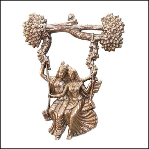 Bronze Radha Krishna Wall Hanging - Green Ninja