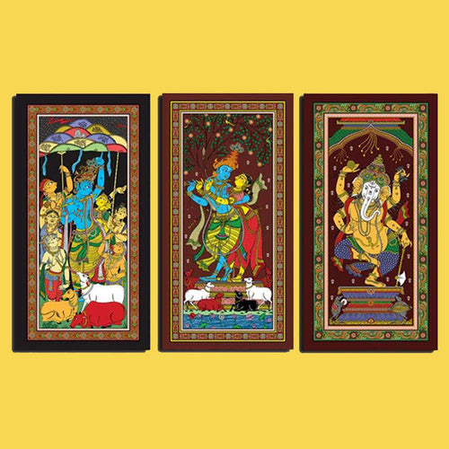 Canvas Pattachitra Wall Painting - Green Ninja