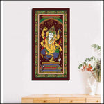 Canvas Pattachitra Wall Painting - Green Ninja