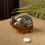 Ceramic Elephant Shaped Tea-Light Holder - Green Ninja