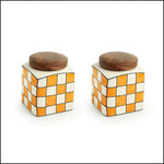 Chess Design Set of 2 Jars - Green Ninja