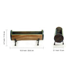 Cylindrical Serving Platter With Iron Stand in Mango Wood - Green Ninja