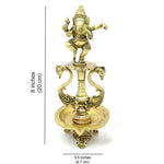 Dancing Ganesha with Swans Diya - Green Ninja