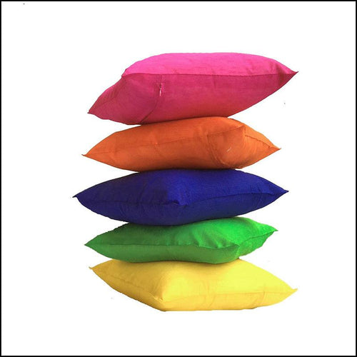 Dupion Silk Plain Multicolor Cushion Covers - Green Ninja