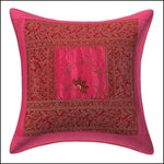 Dupion Silk with Brocade Patch Work Cushion Covers - Green Ninja