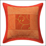 Dupion Silk with Brocade Patch Work Cushion Covers - Green Ninja
