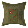 Dupion Silk with Brocade Patch Work Cushion Covers - Green Ninja