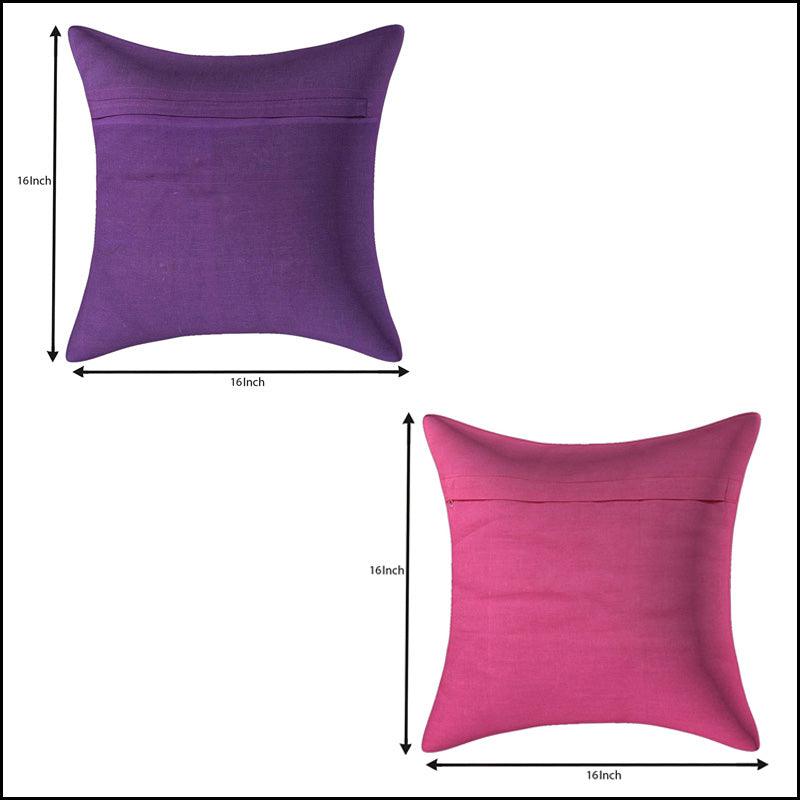 Dupion Silk with Brocade Patch Work Cushion Covers - Green Ninja