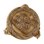 Elephant Pillars Design Brass Chowki - Green Ninja