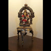 Elephant Pillars Design Brass Chowki - Green Ninja