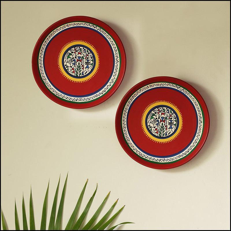 Ethnic Terracotta Plates Wall Decor - Green Ninja