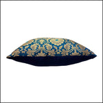 Faux Silk Brocade Teal Blue Cushion Covers - Green Ninja