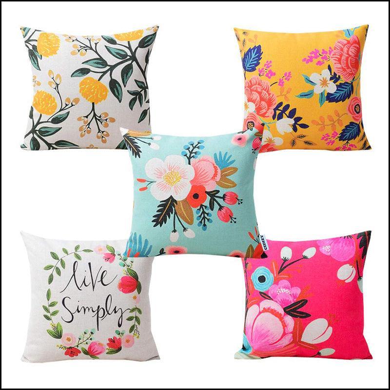 Floral Cushion Covers 200 TC - Green Ninja