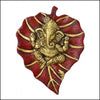 Ganesha on Leaf Wall Hanging - Green Ninja