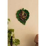 Ganesha on Leaf Wall Hanging - Green Ninja