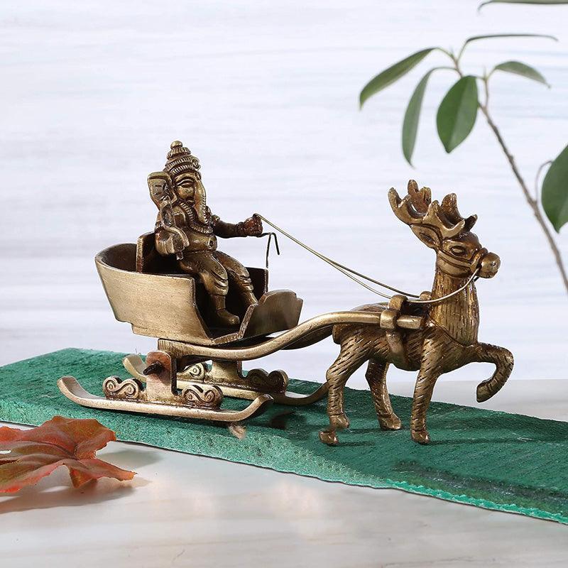 Ganesha on Reindeer Chariot - Green Ninja