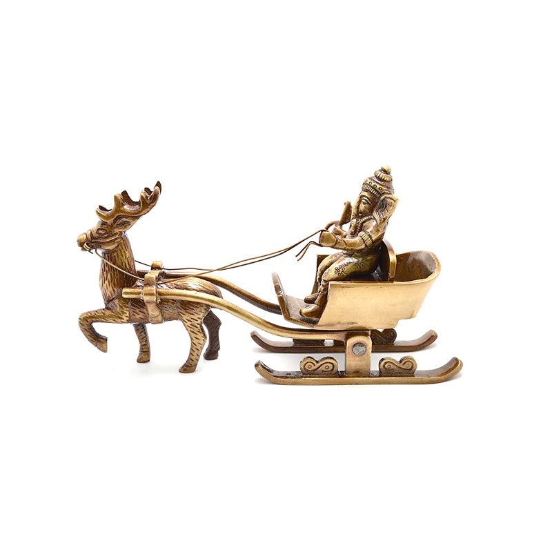 Ganesha on Reindeer Chariot - Green Ninja