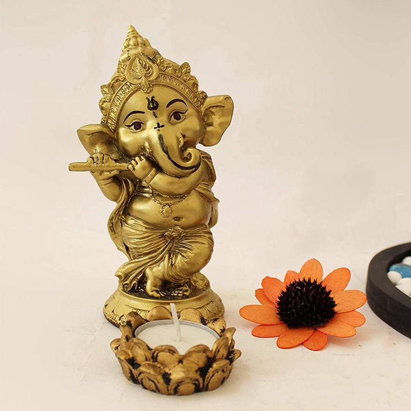 Ganesha Playing Bansuri - Green Ninja