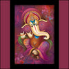 Ganesha Playing Bansuri Painting - Green Ninja