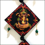 Ganesha Terracotta large Wall hanging - Green Ninja