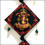 Ganesha Terracotta large Wall hanging - Green Ninja