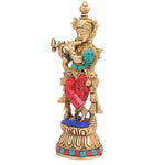 Gemstone Brass Lord Krishna - Green Ninja