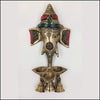 Gemstone Ganesha Wall Diya with Bells - Green Ninja