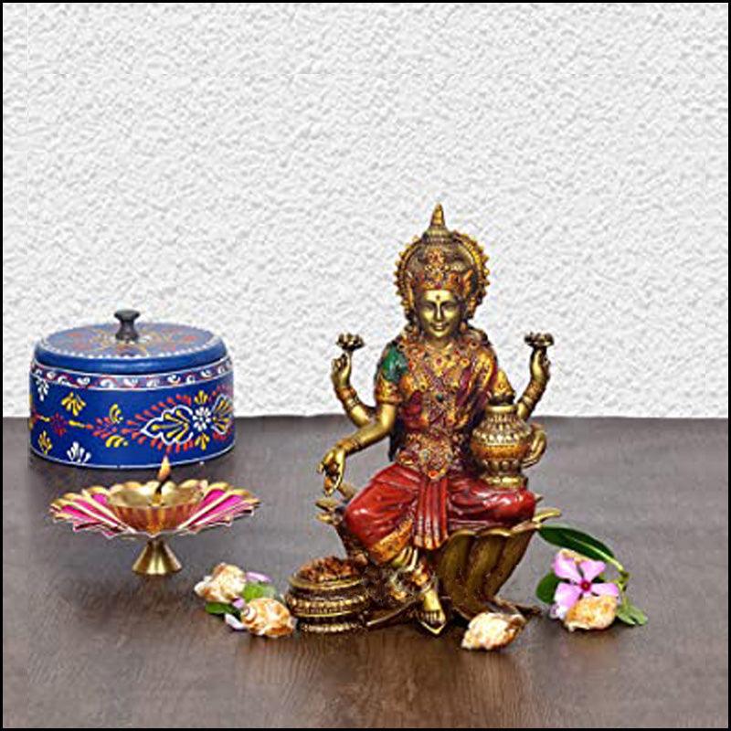 Goddess Lakshmi Poly-Resin Idol - Green Ninja